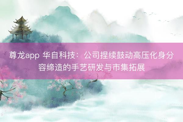 尊龙app 华自科技：公司捏续鼓动高压化身分容缔造的手艺研发与市集拓展