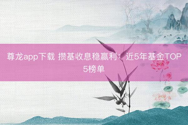 尊龙app下载 攒基收息稳赢利：近5年基金TOP5榜单