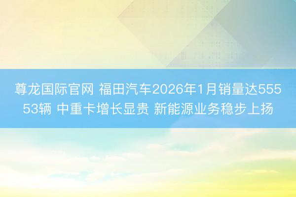 尊龙国际官网 福田汽车2026年1月销量达55553辆 中重卡增长显贵 新能源业务稳步上扬
