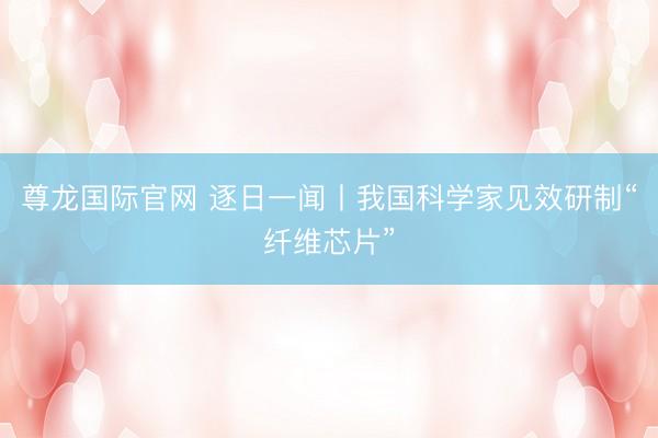 尊龙国际官网 逐日一闻丨我国科学家见效研制“纤维芯片”