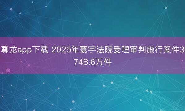 尊龙app下载 2025年寰宇法院受理审判施行案件3748.6万件