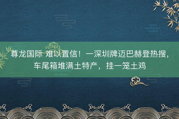 尊龙国际 难以置信!一深圳牌迈巴赫登热搜,车尾箱堆满土特产,挂一笼土鸡