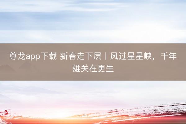 尊龙app下载 新春走下层丨风过星星峡，千年雄关在更生