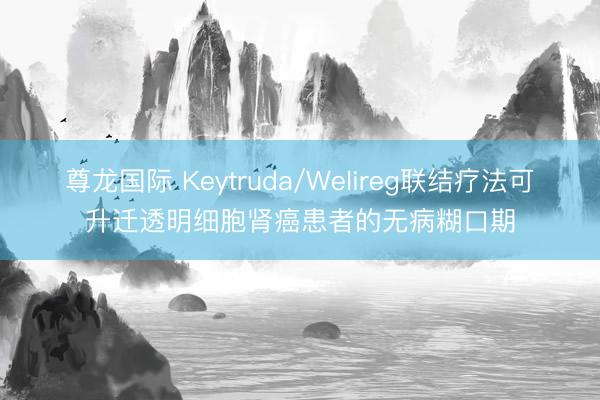 尊龙国际 Keytruda/Welireg联结疗法可升迁透明细胞肾癌患者的无病糊口期