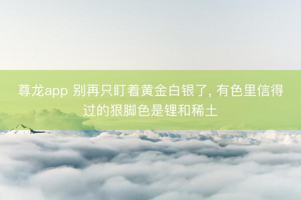 尊龙app 别再只盯着黄金白银了， 有色里信得过的狠脚色是锂和稀土