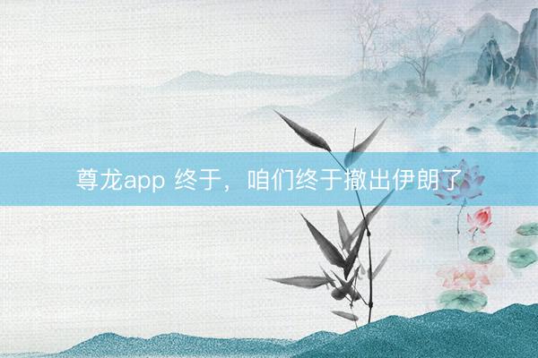 尊龙app 终于,咱们终于撤出伊朗了