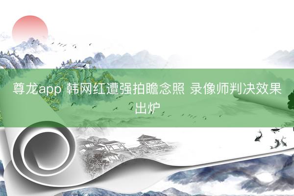 尊龙app 韩网红遭强拍瞻念照 录像师判决效果出炉