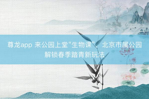 尊龙app 来公园上堂“生物课”，北京市属公园解锁春季踏青新玩法