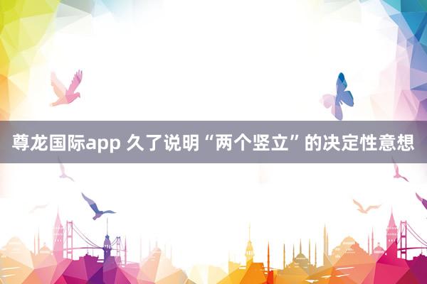 尊龙国际app 久了说明“两个竖立”的决定性意想