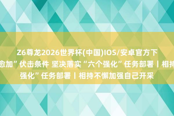 Z6尊龙2026世界杯(中国)IOS/安卓官方下载 深切雄厚“三个愈加”伏击条件 坚决落实“六个强化”任务部署丨相持不懈加强自己开采