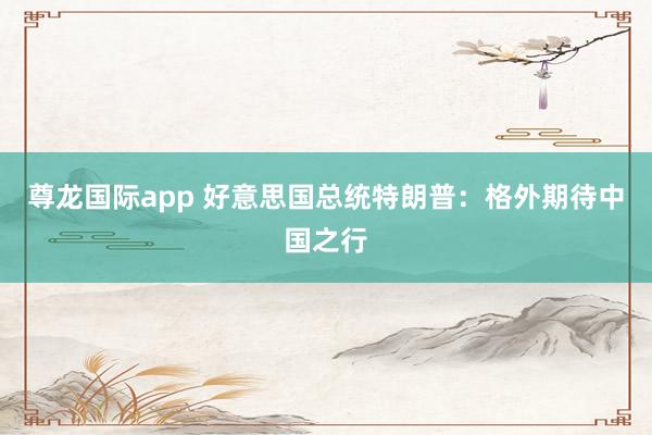尊龙国际app 好意思国总统特朗普：格外期待中国之行