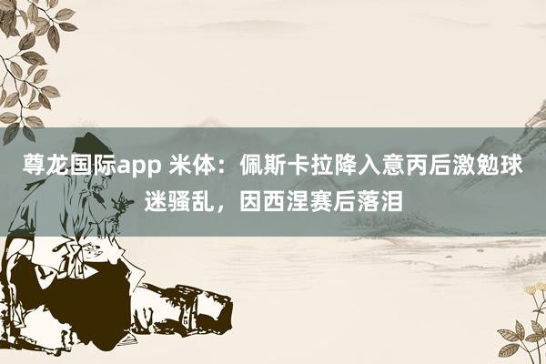 尊龙国际app 米体：佩斯卡拉降入意丙后激勉球迷骚乱，因西涅赛后落泪