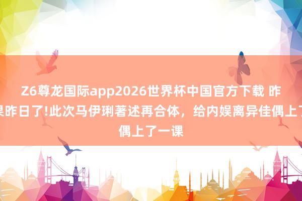 Z6尊龙国际app2026世界杯中国官方下载 昨日因果昨日了!此次马伊琍著述再合体,给内娱离异佳偶上了一课