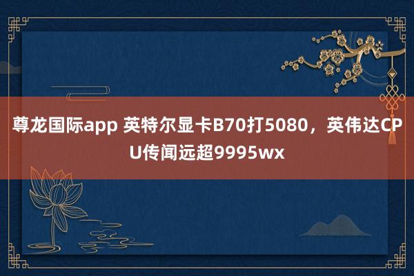 尊龙国际app 英特尔显卡B70打5080，英伟达CPU传闻远超9995wx