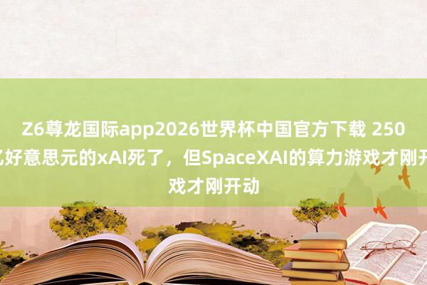Z6尊龙国际app2026世界杯中国官方下载 2500亿好意思元的xAI死了，但SpaceXAI的算力游戏才刚开动