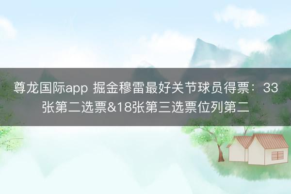 尊龙国际app 掘金穆雷最好关节球员得票:33张第二选票&18张第三选票位列第二
