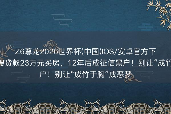 Z6尊龙2026世界杯(中国)IOS/安卓官方下载 女子帮哥嫂贷款23万元买房,12年后成征信黑户!别让“成竹于胸”成恶梦