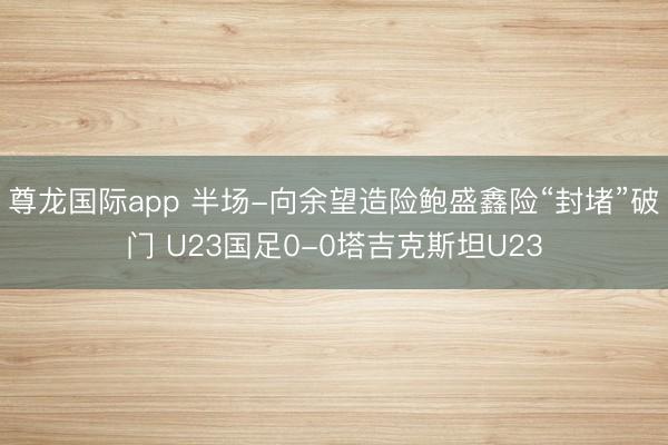 尊龙国际app 半场-向余望造险鲍盛鑫险“封堵”破门 U23国足0-0塔吉克斯坦U23