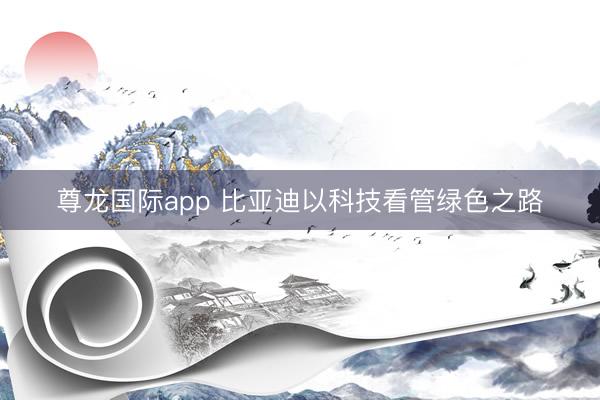 尊龙国际app 比亚迪以科技看管绿色之路