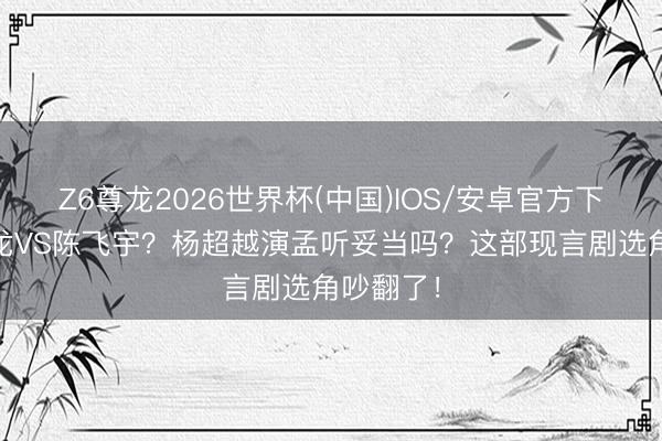Z6尊龙2026世界杯(中国)IOS/安卓官方下载 宋威龙VS陈飞宇？杨超越演孟听妥当吗？这部现言剧选角吵翻了！