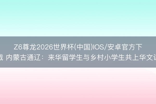 Z6尊龙2026世界杯(中国)IOS/安卓官方下载 内蒙古通辽：来华留学生与乡村小学生共上华文课